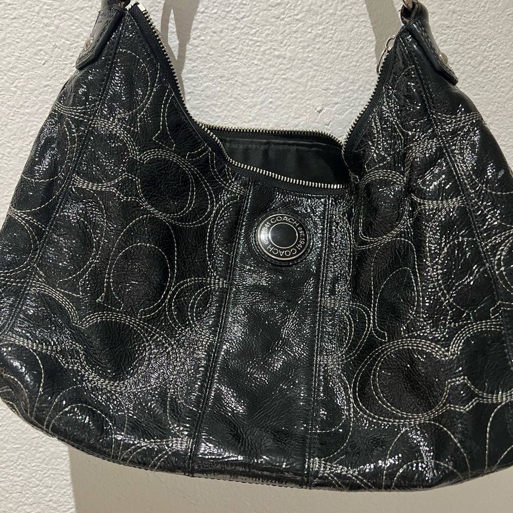 Coach Black Patterned Shoulder Bag